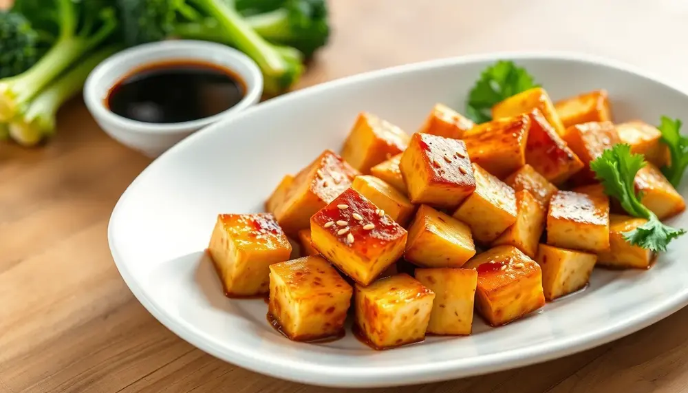 Asiatische Delikatesse: Marinierter Tofu mit Sojasauce zum Nachkochen