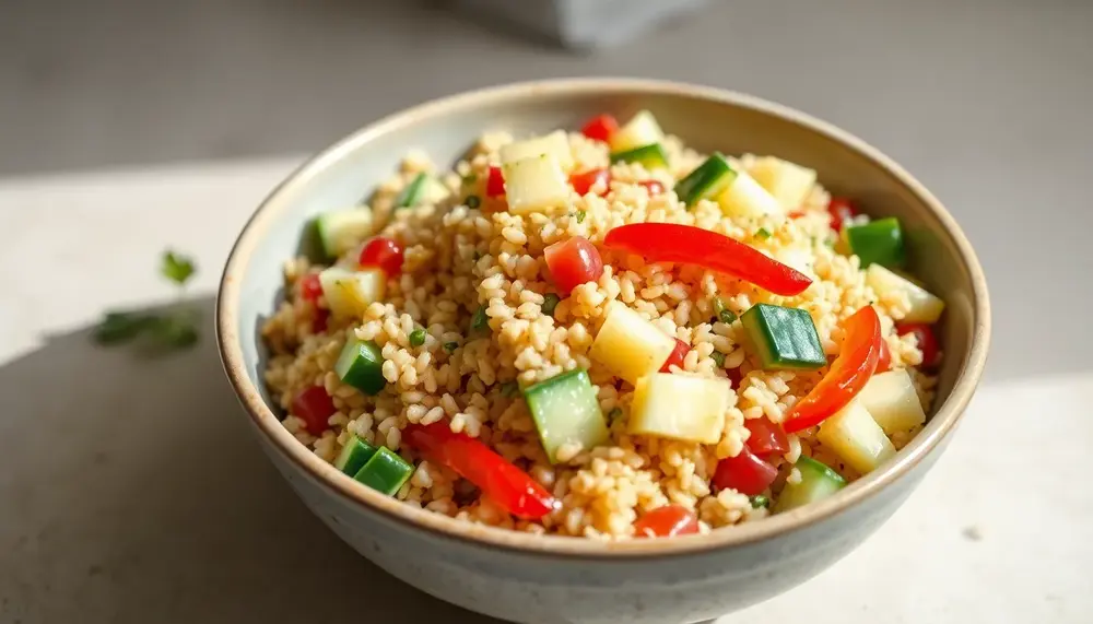 Bulgursalat mit Gurke und Paprika – Frisch und knackig