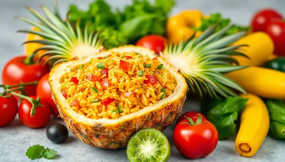 Exotische Köstlichkeit: Gefüllte Ananas mit Reis