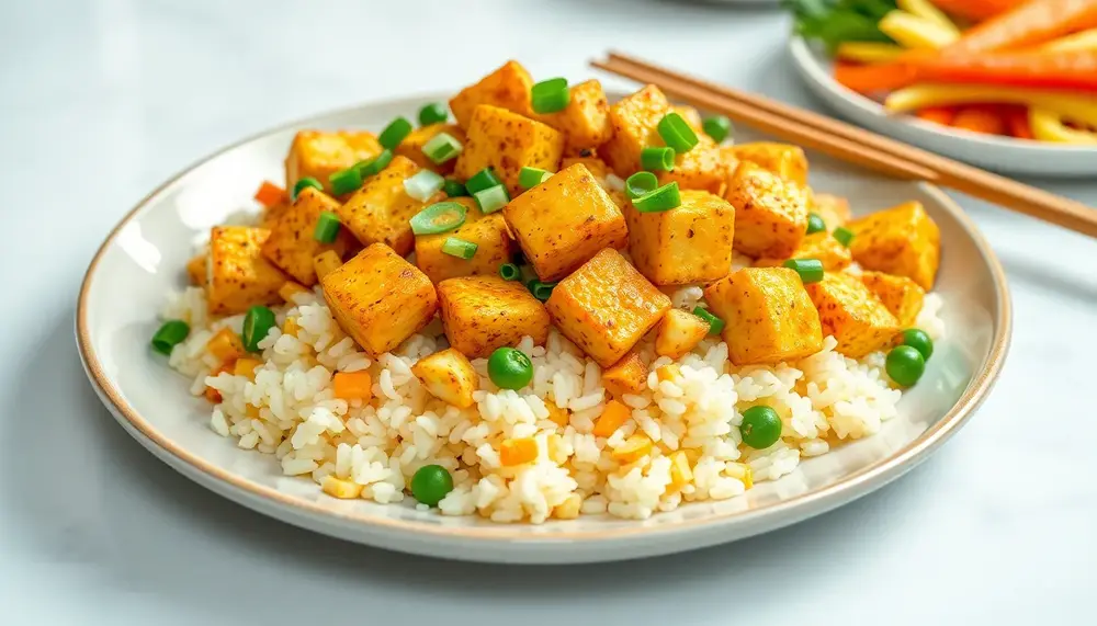 Gebratener Reis mit Tofu: Vegane Küche voller Geschmack