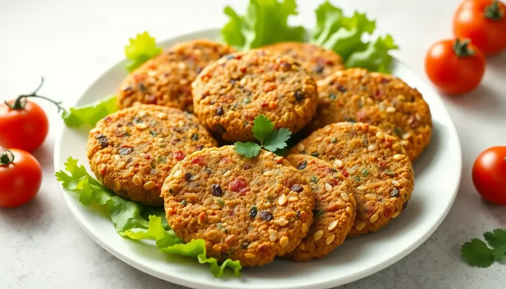 Herzhafte vegane Linsen-Haferflocken-Bratlinge