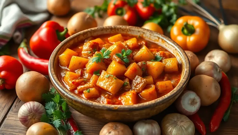 Herzhafter Genuss ohne Fleisch: Paprika-Kartoffel-Gulasch in veganer Variante