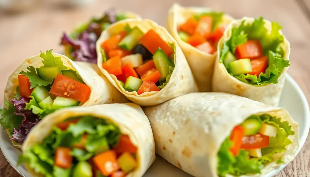 Knackig und bunt: Vegane Wraps mit frischem Salat
