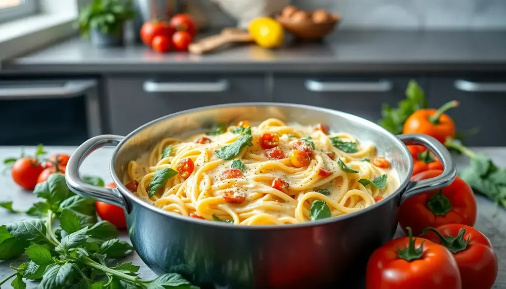 Schnell und einfach: One Pot Pasta mit veganer Kokosmilch