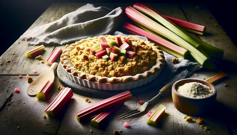 Veganer Rhabarber Kuchen mit Streusel: Einfach lecker