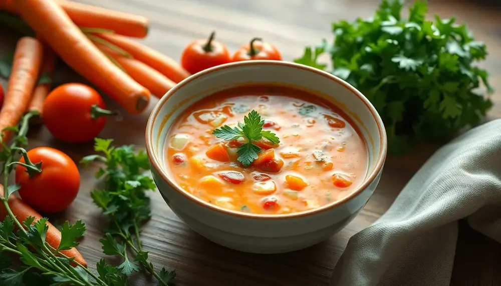 Wie man eine leichte und köstliche vegane Suppe ganz einfach zubereitet